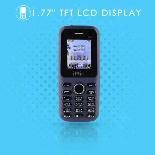 IAIR D1 1.8 Inch Huge Display Keypad Mobile Phone with Expandable Storage Upto 32GB (Blue) - Image 4