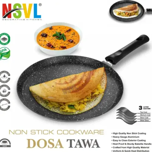 Aluminium Non-Stick Dosa Tawa with Handle| Granite Finish Tawa 26.5 cm diameter (Aluminium, Non-stick)