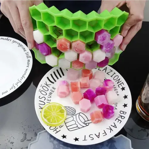 flexible silicone honeycomb shape ice cube tray 37 grids cavity original imag39wrqghgzshs | VastrMitr