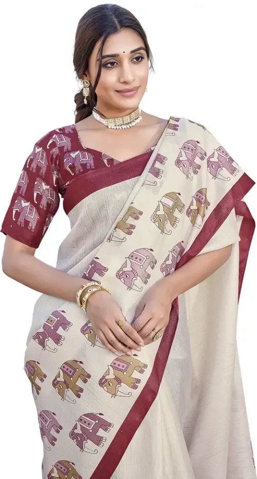 Printed Bollywood Art Silk Saree