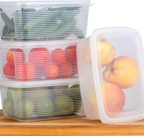 Pack of 4 Plastic Fridge Container - 1800 ml KWINTAS Multicolor 6 Pack of 4 Plastic Fridge Container - 1800 ml KWINTAS Multicolor