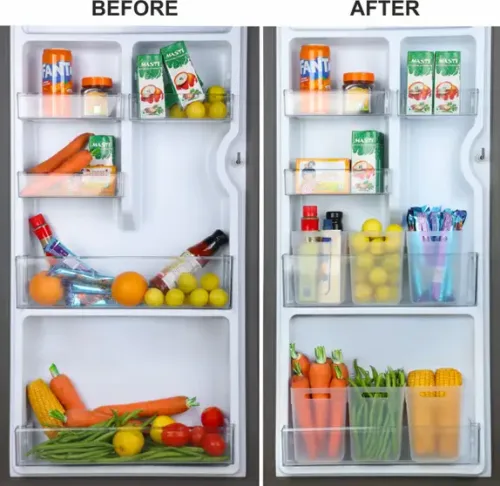 Pack of 6 Plastic Fridge Container  - 1100 ml FEEDNIX Clear - Image 2
