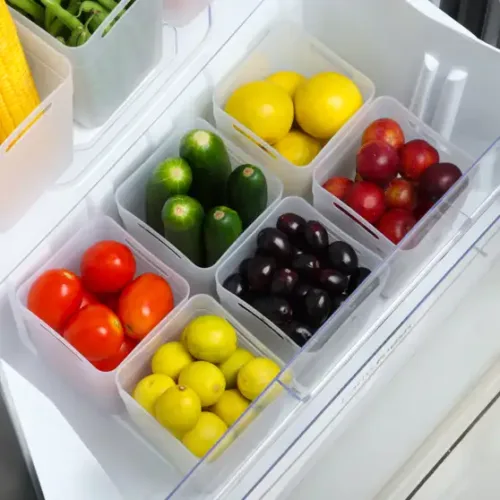 Pack of 6 Plastic Fridge Container  - 1100 ml FEEDNIX Clear - Image 4