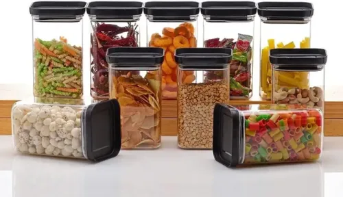 Pack of 6 Plastic Grocery Container  - 1100 ShopGlobal Black - Image 5