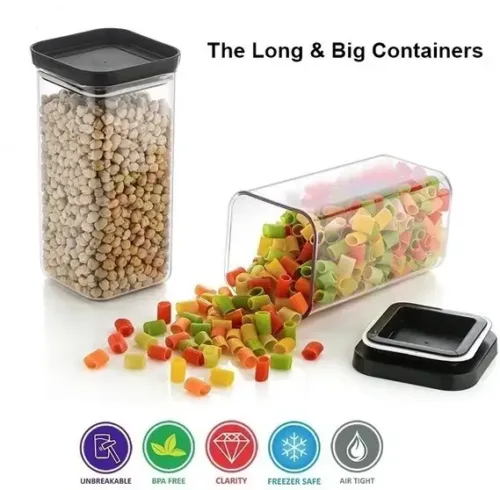 Pack of 6 Plastic Grocery Container  - 1100 ShopGlobal Black - Image 4