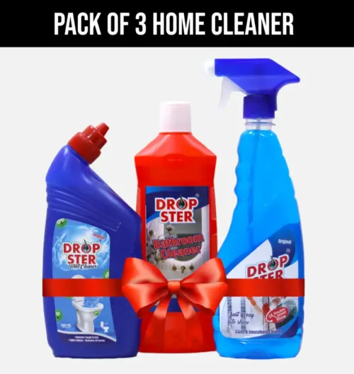 Dropster Just Spray to Shine Glass Cleaner 500ml, Toilet Cleaner 500ml, Bathroom Cleaner 500ml (1500 ml)