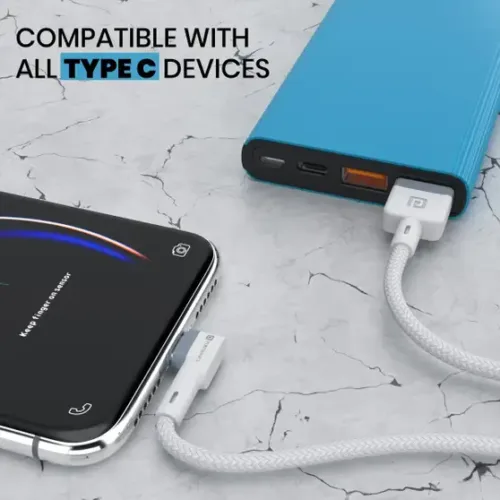 Konnect L POR-1403 1.2 m USB Type C Cable (Compatible with All Vivo, Oppo, Samsung, Gionee, Mi, Vivo, One Plus and Boat, White) - Image 3