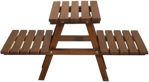 Artesia Wooden Plant Stand for Balcony Living Room Indoor Outdoor Plant Stand Solid Wood Side Table (Finish Color - Brown, Pre-assembled) - Image 3