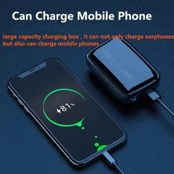 M19 Wireless Earbuds 5.1 Digital Display Bluetooth Headphones M010 Bluetooth Gaming Headset (BLACK, In the Ear) 4 M19 Wireless Earbuds 5.1 Digital Display Bluetooth Headphones M010 Bluetooth Gaming Headset (BLACK, In the Ear) - Image 3