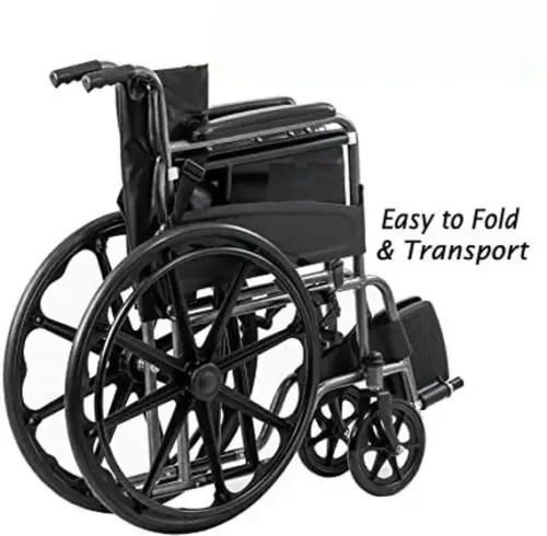 HealthEmate Magwheel Foldable with SEAT and Leg Belt Manual Wheelchair (Self-propelled Wheelchair) - Image 5