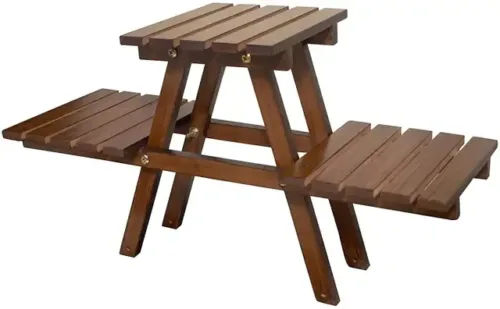 Artesia Wooden Plant Stand for Balcony Living Room Indoor Outdoor Plant Stand Solid Wood Side Table (Finish Color - Brown, Pre-assembled) - Image 5