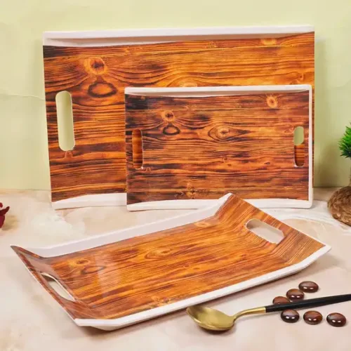 UPC Melamine Serving Tray, Set of 3 (S,M,L) Villori Series Tray Tray