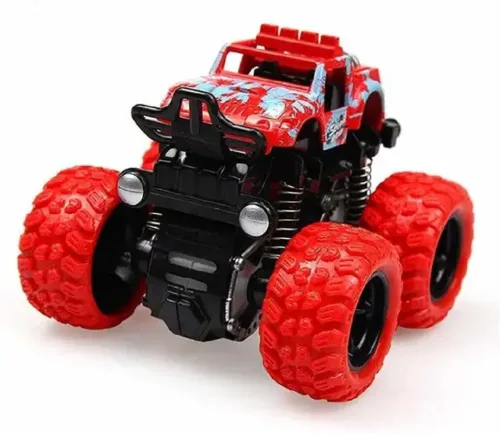 Mini Monster Truck Pull Back Cars Toys, 4 Wheel Drive Vehicles for Kids Plastic (Red, Pack of: 1) - Image 5