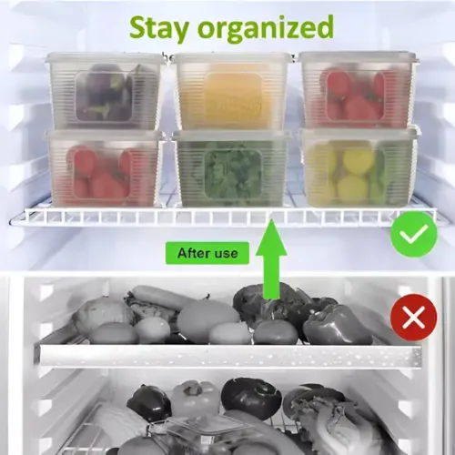 Pack of 4 Plastic Fridge Container  - 1800 ml KWINTAS Multicolor - Image 4