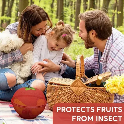 Fruits Basket For Kitchen Basket With Net Cover Steel Fruit & Vegetable Basket (Red) - Image 5