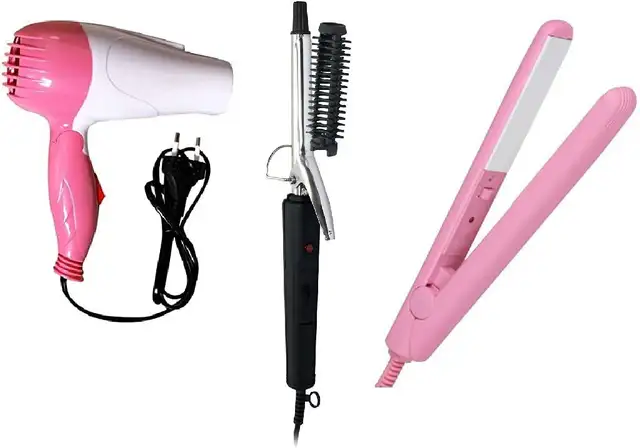 quktion hair dryer 1000 watt with 471 hair curler and mini hair straightener (multicolour) Hair Dryer (1000 W, pink, blue) 2 quktion hair dryer 1000 watt with 471 hair curler and mini hair straightener (multicolour) Hair Dryer (1000 W, pink, blue)