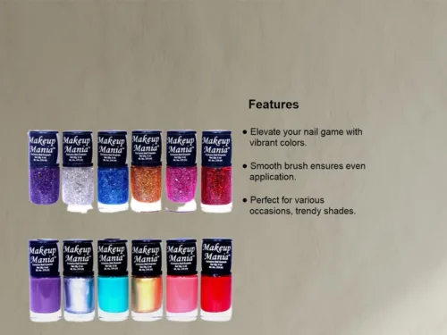 makeupmania Exclusive Nail Polish Set of 12 Pcs. Multicolor MM-92 (Pack of 12) - Image 8