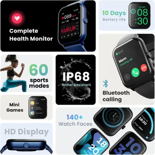 Boult Drift BT Calling HD Display, 140+ Watchfaces, Complete Health Monitoring Smartwatch (Beige Strap, Free Size) - Image 13