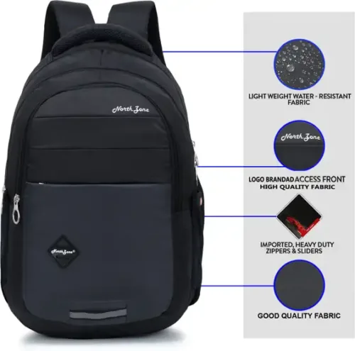 Polyester 15.6 inch Laptop Backpack Office Travel and Casual Laptop Bag 30 L No Backpack (Black) - Image 5