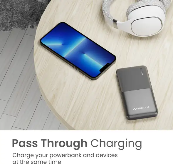 Ambrane 10000 mAh 12 W Compact Pocket Size Power Bank (Blue, Lithium Polymer, Fast Charging for Mobile) 6 Ambrane 10000 mAh 12 W Compact Pocket Size Power Bank (Blue, Lithium Polymer, Fast Charging for Mobile) - Image 5