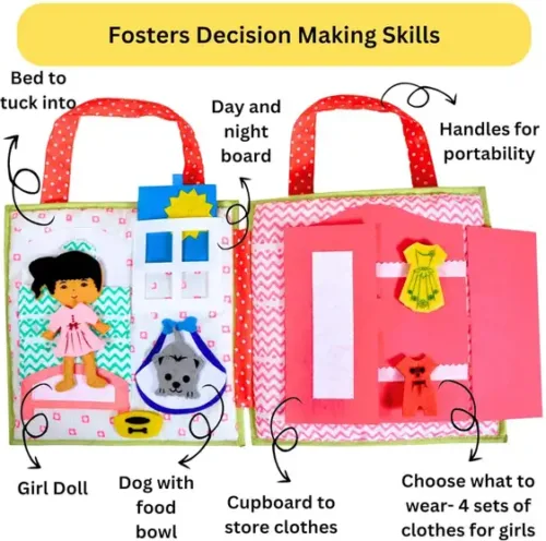 Seraphina Quiet Busy Book My First Doll House Ideal Toy For Girls 40 Engaging Activities (Multicolor) - Image 5