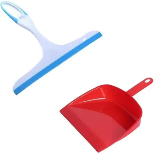 Sir Prize Kitchen Platform and Glass Plastic Wiper & Dust Pan with Plastic 2Pcs Combo Plastic Dustpan (Multicolor)