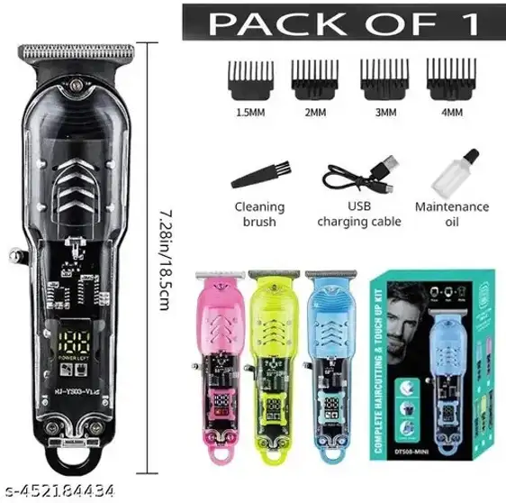 FABUNIK Y99 Transparent Pro Hair Clipper, Beard Trimmer, Full Body Trimmer, Trimmer men Runtime: 120 min Trimmer for Men (Black) 3 FABUNIK Y99 Transparent Pro Hair Clipper, Beard Trimmer, Full Body Trimmer, Trimmer men Runtime: 120 min Trimmer for Men (Black) - Image 2