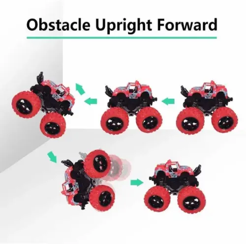 Mini Monster Truck Pull Back Cars Toys, 4 Wheel Drive Vehicles for Kids Plastic (Red, Pack of: 1) - Image 6