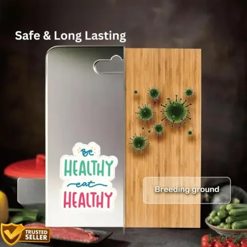 HOMSAF Chopping Board for Kitchen Dual-Side Multipurpose Food Prep knife-friendly metal Stainless Steel Cutting Board (Steel Pack of 1 Dishwasher Safe) - Image 5