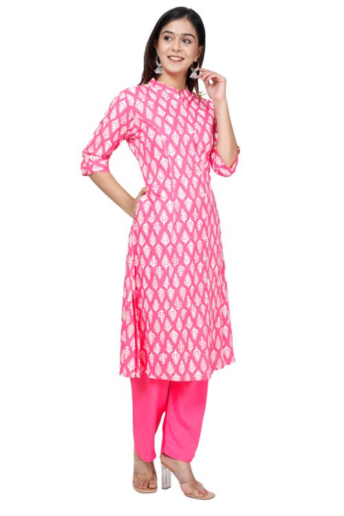 Rayon Princess Cut, Mandarin collar Kurti - Image 2