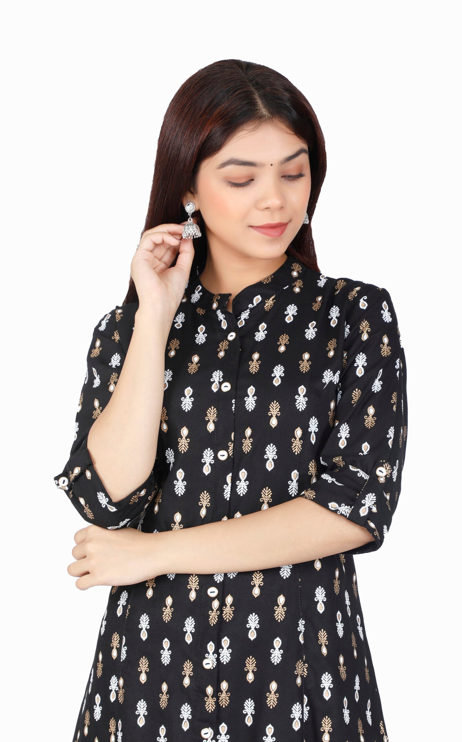 Rayon Princess Cut, Mandarin collar Kurti -Wholesale 4 Rayon Princess Cut, Mandarin collar Kurti -Wholesale - Image 4