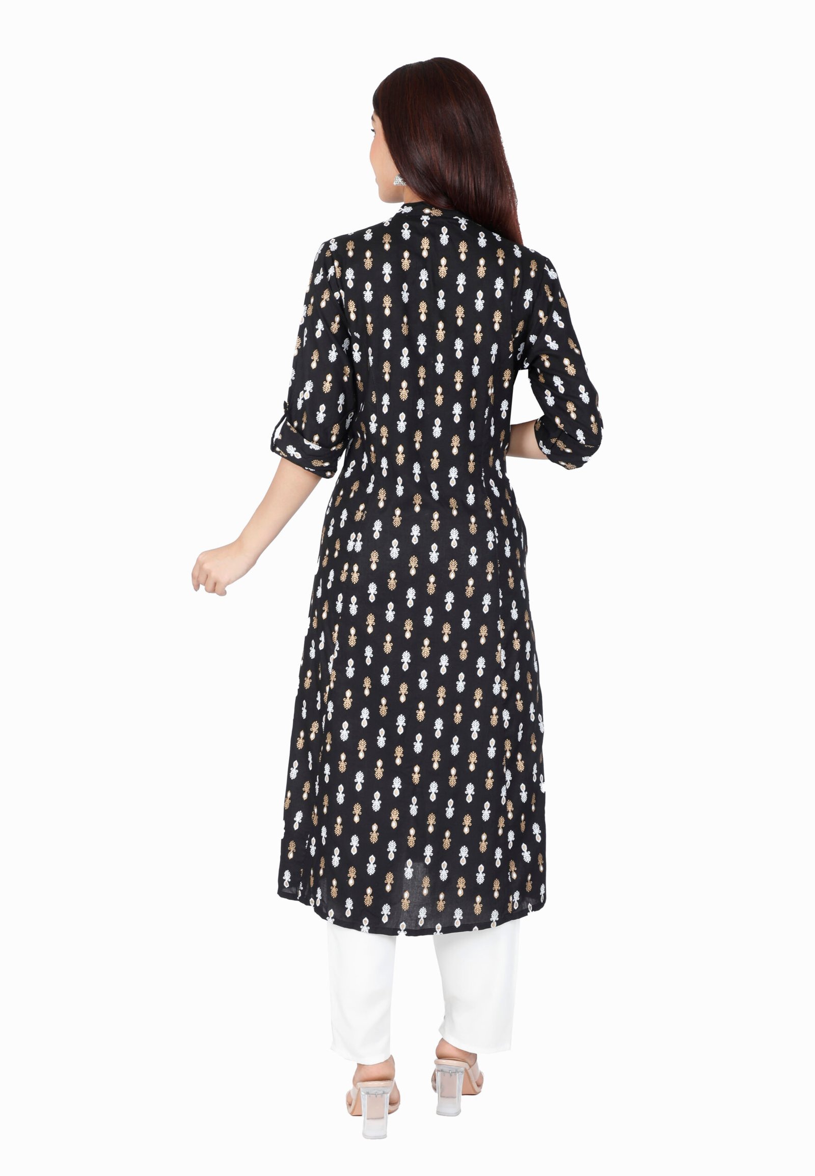 Rayon Princess Cut, Mandarin collar Kurti -Wholesale 6 Rayon Princess Cut, Mandarin collar Kurti -Wholesale - Image 6