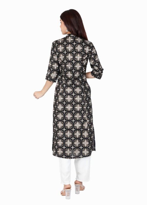 Rayon Princess Cut, Mandarin collar Kurti - Image 6