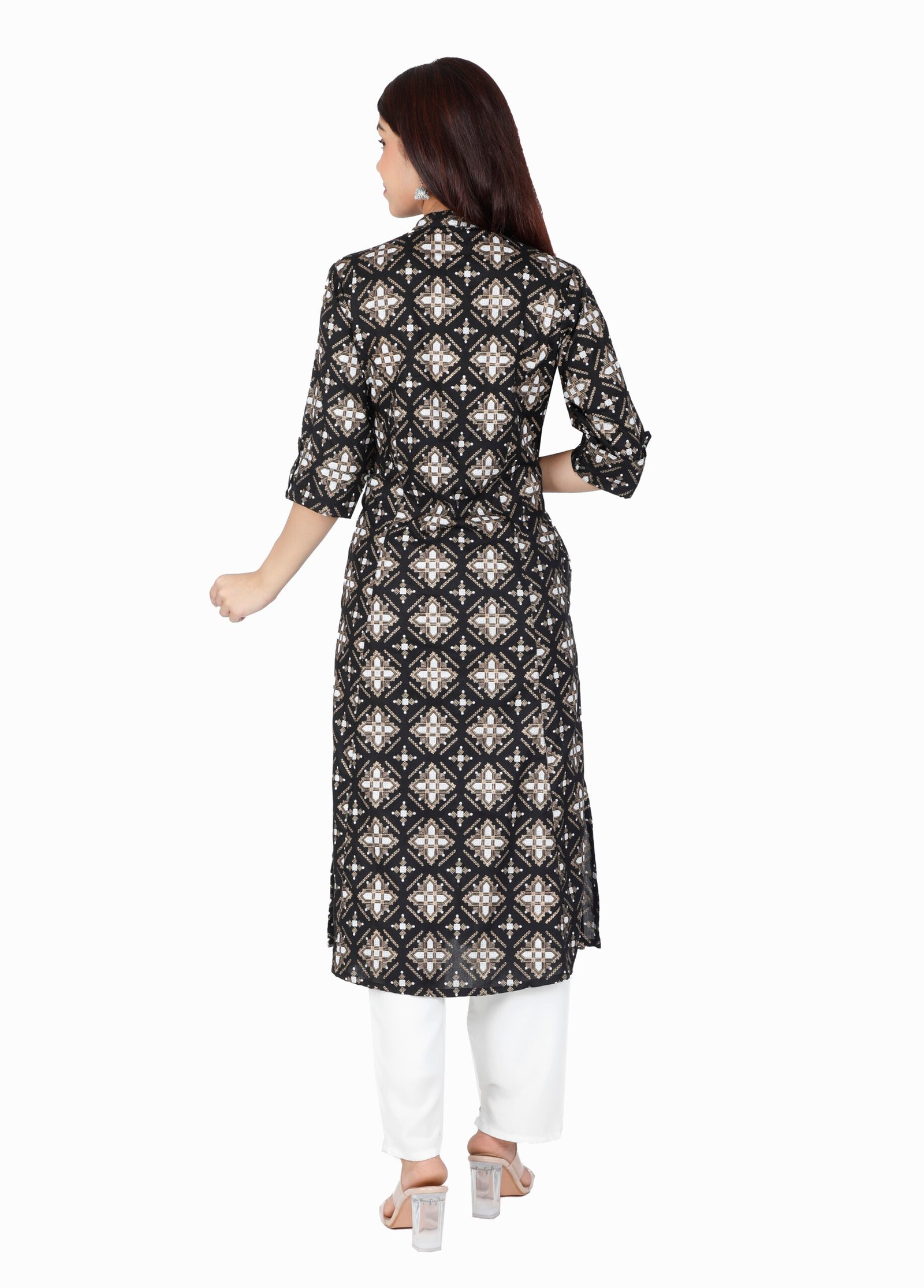 Rayon Princess Cut, Mandarin collar Kurti 6 Rayon Princess Cut, Mandarin collar Kurti - Image 6