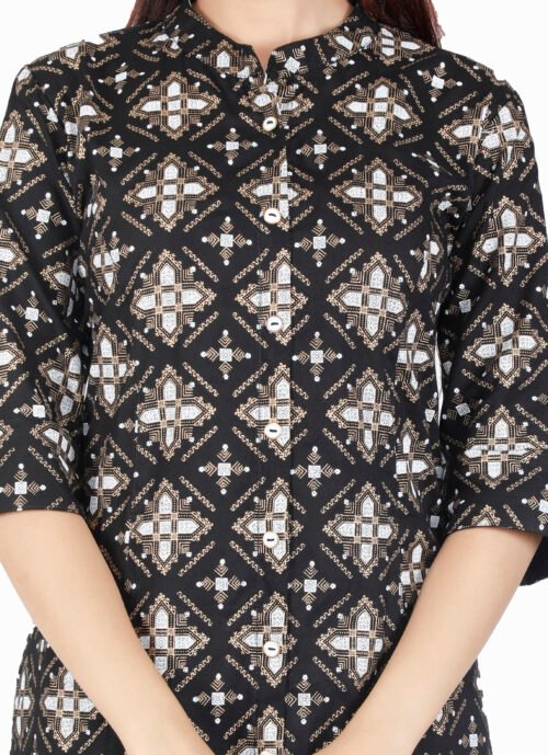 Rayon Princess Cut, Mandarin collar Kurti - Image 5