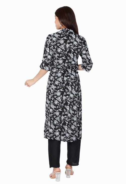 Rayon Princess Cut, Mandarin collar Kurti -Wholesale - Image 6