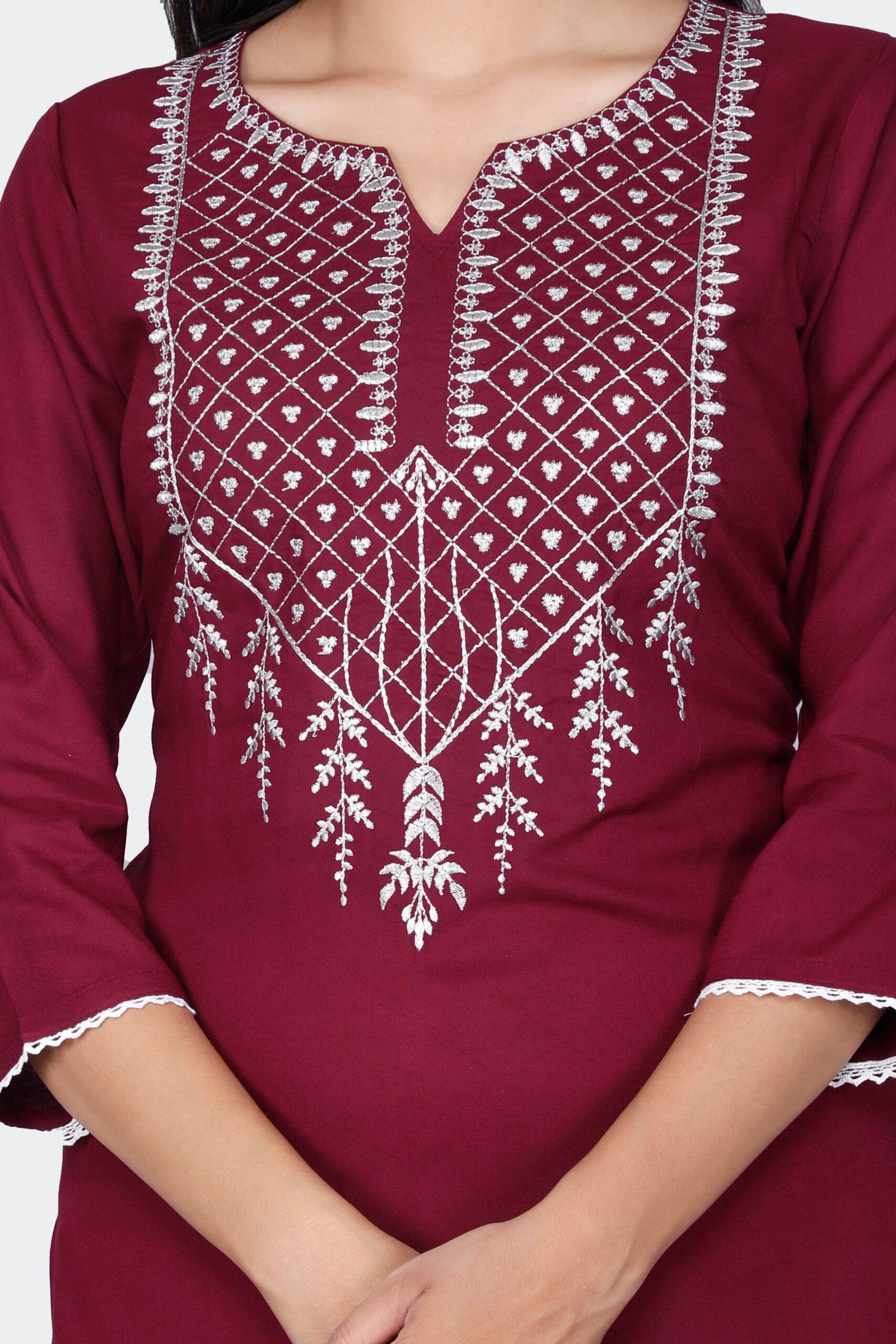 Rayon Zari Embroidered Kurti 5 Rayon Zari Embroidered Kurti - Image 5