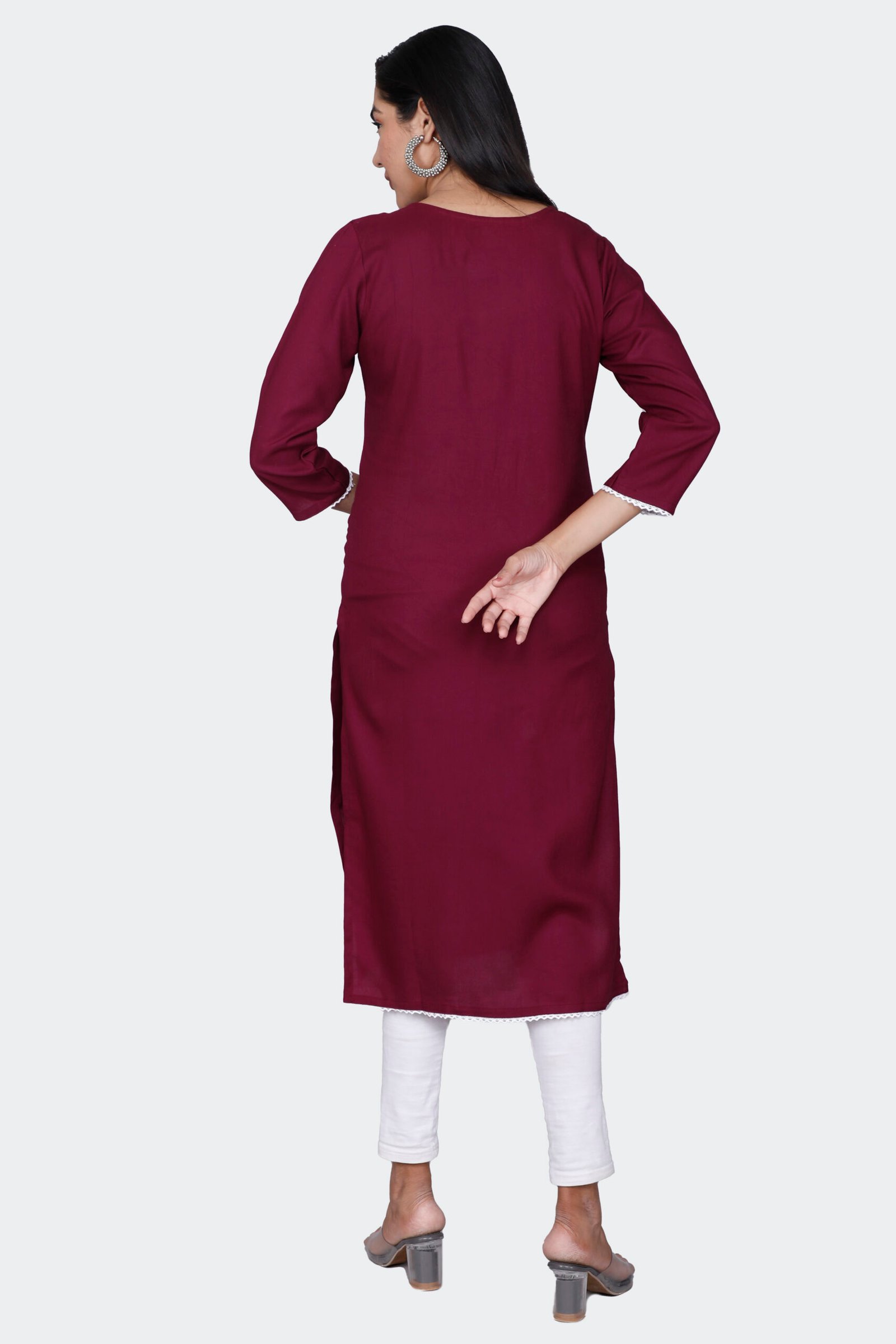 Rayon Zari Embroidered Kurti 6 Rayon Zari Embroidered Kurti - Image 6