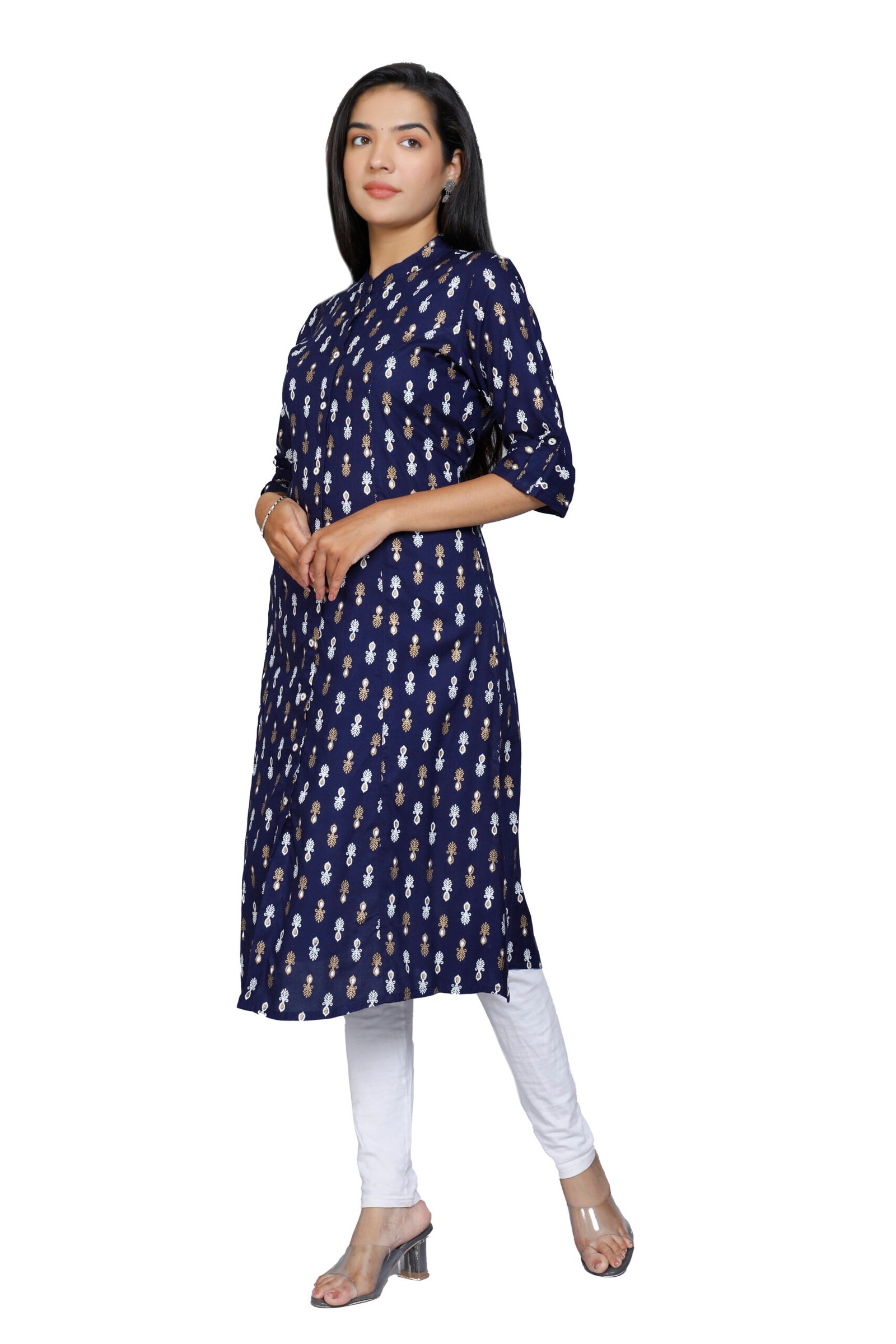Rayon Princess Cut, Mandarin collar Kurti -Wholesale 3 Rayon Princess Cut, Mandarin collar Kurti -Wholesale - Image 3