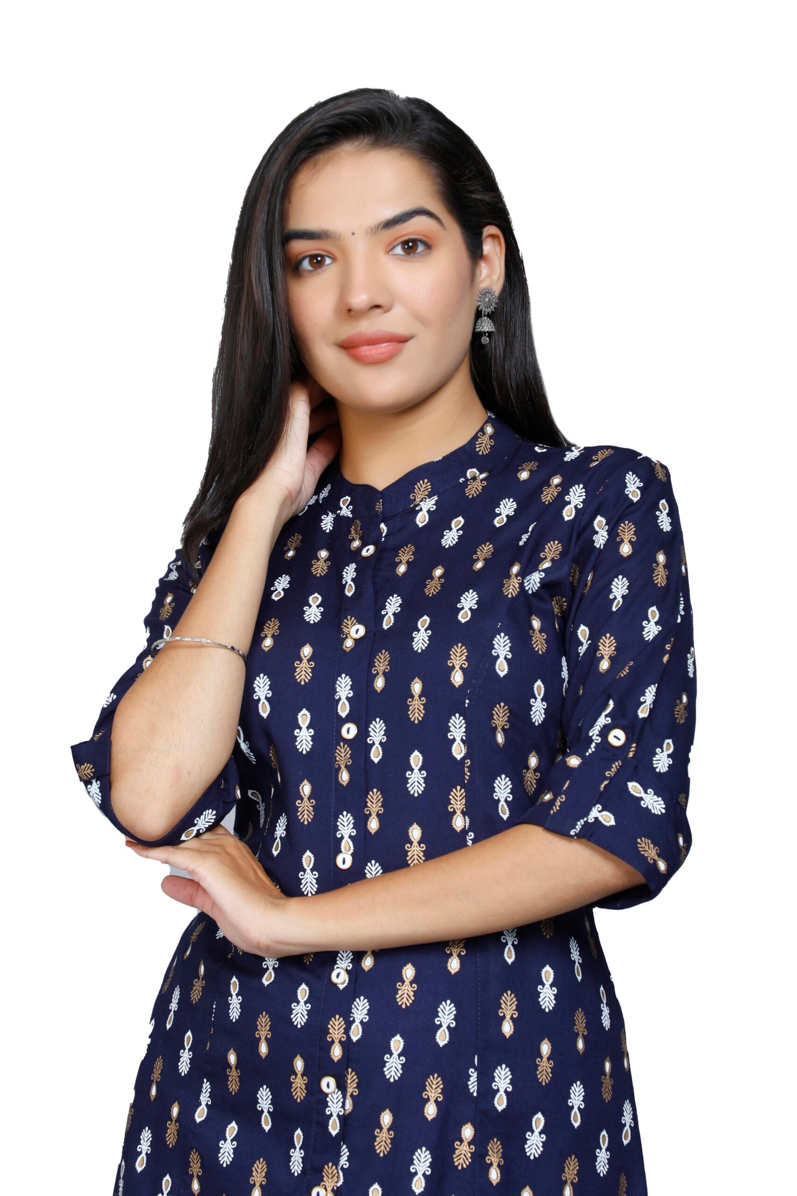 Rayon Princess Cut, Mandarin collar Kurti -Wholesale 4 Rayon Princess Cut, Mandarin collar Kurti -Wholesale - Image 4