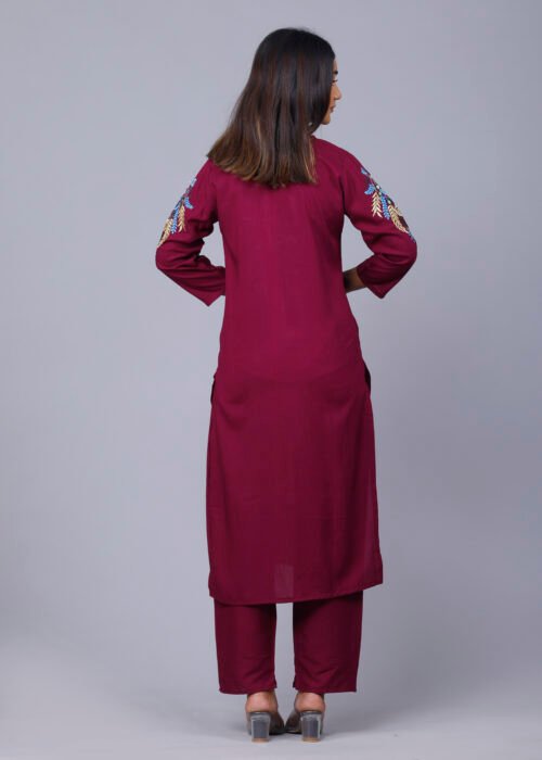 Rayon embroidered 3piece pant set with dupatta-Wholesale - Image 6