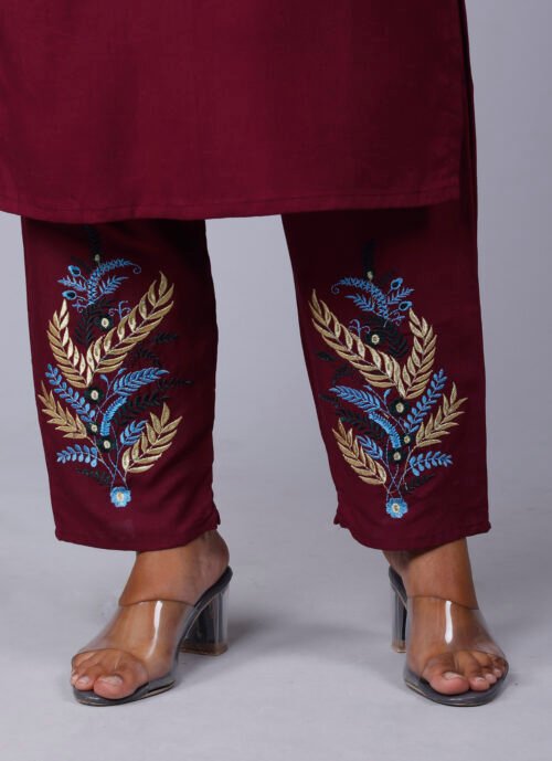 Rayon embroidered 3piece pant set with dupatta-Wholesale - Image 7