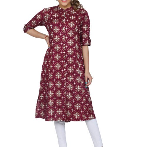 Rayon Princess Cut, Mandarin collar Kurti