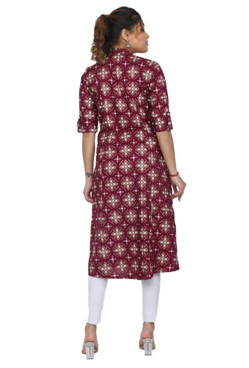Rayon Princess Cut, Mandarin collar Kurti - Image 6