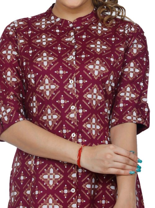 Rayon Princess Cut, Mandarin collar Kurti - Image 5