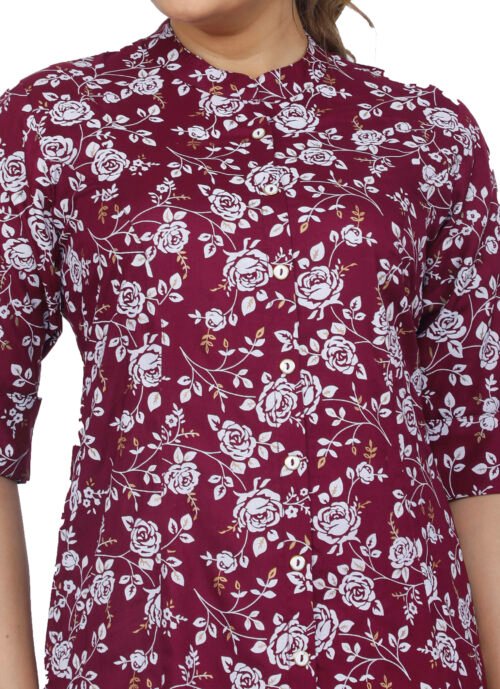 Rayon Princess Cut, Mandarin collar Kurti -Wholesale - Image 5