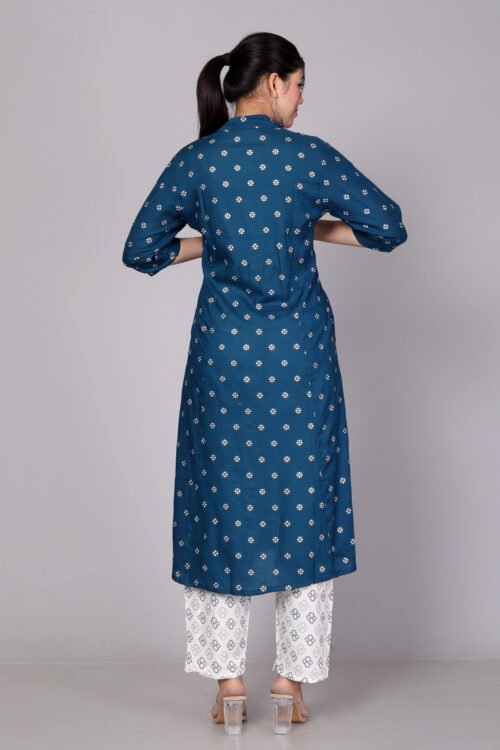 Rayon Princess Cut, Mandarin collar Kurti - Image 6