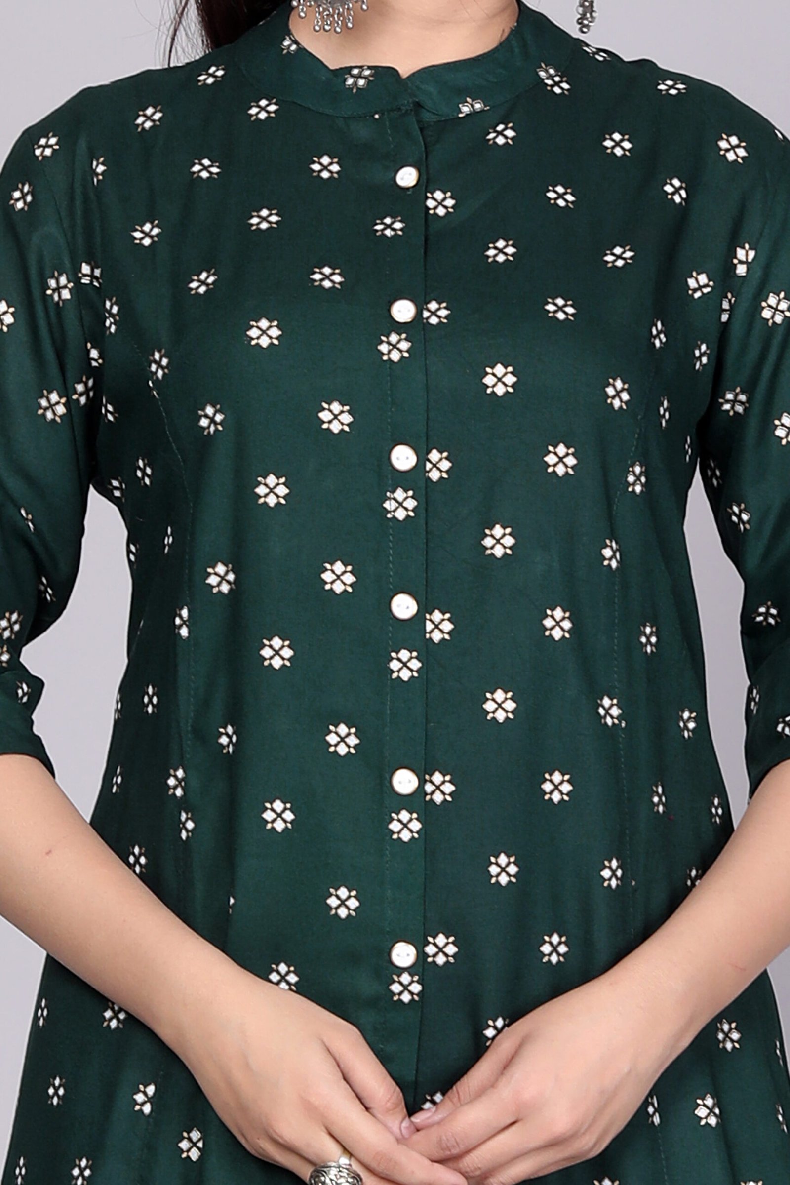 Rayon Princess Cut, Mandarin collar Kurti 5 Rayon Princess Cut, Mandarin collar Kurti - Image 5