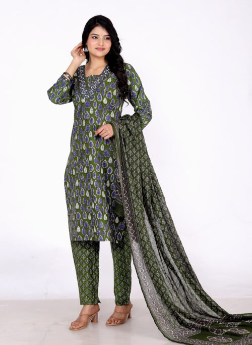 Pure Cotton 3piece printed pant set with dupatta - Image 2