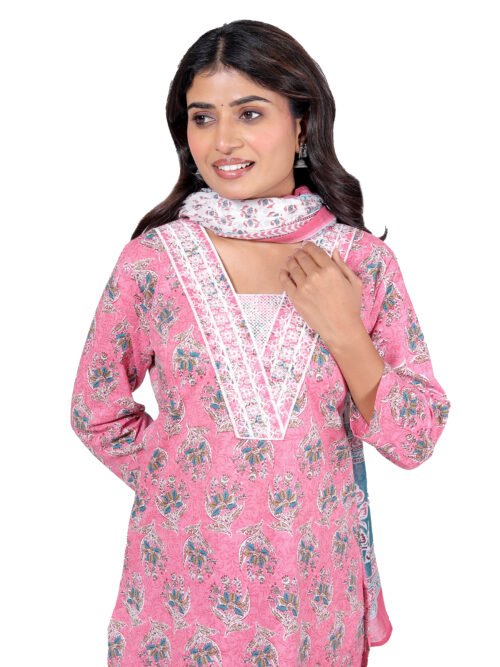 Pure Cotton Pant Set with dupatta - Image 5